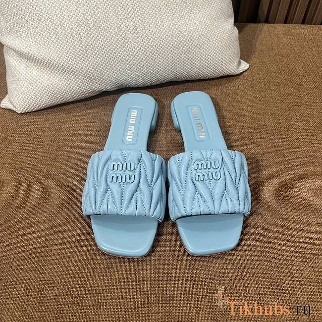 Miu Miu Blue Slides - 1