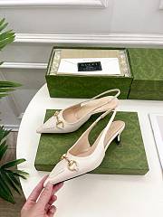 Gucci 45mm White Slingback Pumps - 5