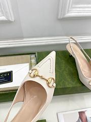 Gucci 45mm White Slingback Pumps - 4