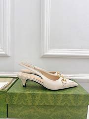 Gucci 45mm White Slingback Pumps - 3