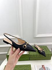 Gucci Flat Black Slingback Pumps - 3