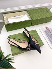 Gucci Flat Black Slingback Pumps - 2