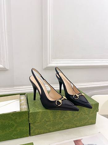 Gucci 10mm Black Slingback Pumps