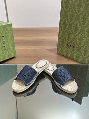 Gucci Slide Espadrille With GG Crystals - 5