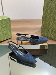 Gucci GG Denim Slingback Heel 4.5cm - 1