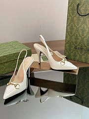 Gucci 10mm White Slingback Pumps - 3