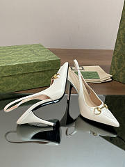 Gucci 10mm White Slingback Pumps - 2