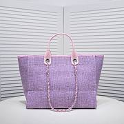 Chanel Shopping Tote Bag Purple 38x29x17cm - 5