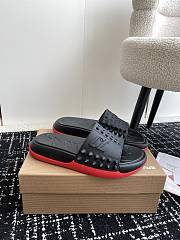 Christian Louboutin Red Take It Easy Spiked Slides - 1