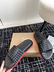 Christian Louboutin Red Take It Easy Spiked Slides - 2