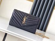 YSL Envelope Chain Wallet Black Gold Hardware 22.5x14x4cm - 1