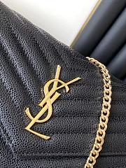 YSL Envelope Chain Wallet Black Gold Hardware 22.5x14x4cm - 3