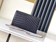 YSL Envelope Chain Wallet Black Silver Hardware 22.5x14x4cm - 4