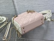 Dior Mini Lady Bag Two-Tone Latte Powder Pink 17 x 15 x 7 cm - 4