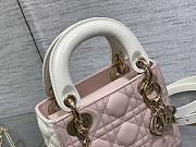 Dior Mini Lady Bag Two-Tone Latte Powder Pink 17 x 15 x 7 cm - 2