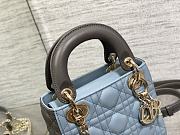 Dior Mini Lady Bag Two-Tone Sky Blue Steel Gray 17 x 15 x 7 cm - 5