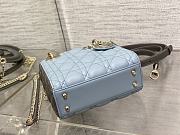 Dior Mini Lady Bag Two-Tone Sky Blue Steel Gray 17 x 15 x 7 cm - 3