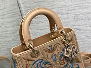 Dior Medium Lady Bag Beige Calfskin Multicor 24cm - 5