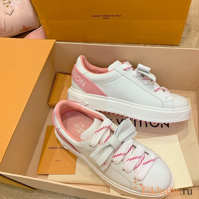 Louis Vuitton LV Time Out White Pink Sneaker - 1