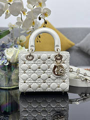 Dior Small Lady Bag White Gold-Finish Zodiac 20 x 17 x 8 cm - 1