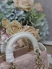 Dior Small Lady Bag Two-Tone Latte Powder Pink 20cm - 5