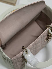 Dior Medium Lady Bag Two-Tone Latte Powder Pink 24cm - 4