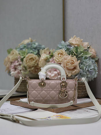 Dior Small Lady D-joy White Pink 22x12x6cm