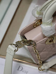 Dior Small Lady D-joy White Pink 22x12x6cm - 5