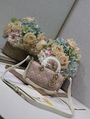 Dior Small Lady D-joy White Pink 22x12x6cm - 3