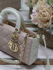 Dior Medium Lady D-joy White Pink 26x13.5x5cm - 5