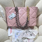 Chanel Tote Bag Leather In Pink 41x24x10cm - 5