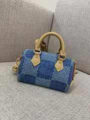 Louis Vuitton LV Nano Speedy Bag Denim 18x12x9cm - 1