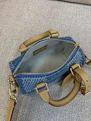 Louis Vuitton LV Nano Speedy Bag Denim 18x12x9cm - 5