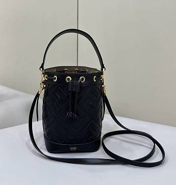 Fendi Mon Tresor Black Leather FF Motif 18x12x14cm