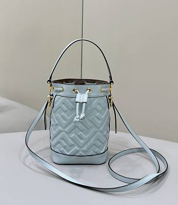 Fendi Mon Tresor Light Blue Leather FF Motif 18x12x14cm