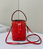 Fendi Mon Tresor Red Leather FF Motif 18x12x14cm - 1