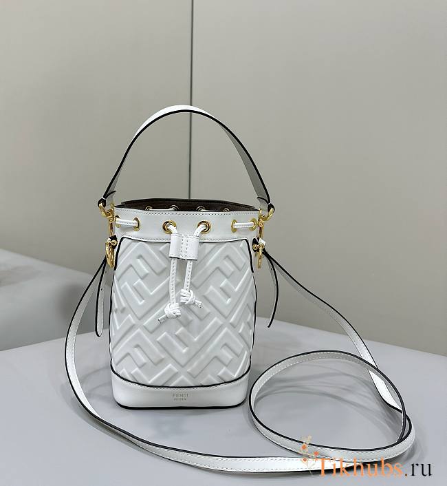 Fendi Mon Tresor White Leather FF Motif 18x12x14cm - 1