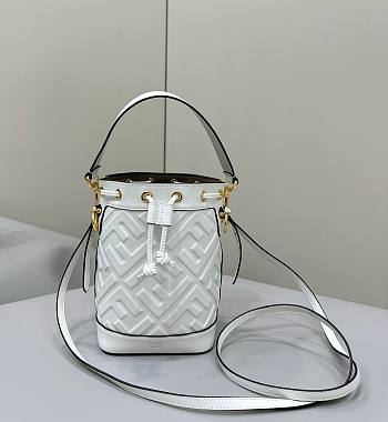 Fendi Mon Tresor White Leather FF Motif 18x12x14cm