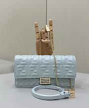 Fendi Baguette Bag Light Blue Chain 21x5x11.5cm - 1