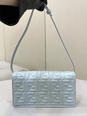 Fendi Baguette Bag Light Blue Chain 21x5x11.5cm - 5