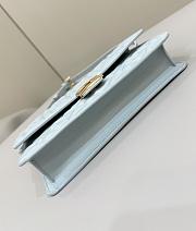 Fendi Baguette Bag Light Blue Chain 21x5x11.5cm - 3