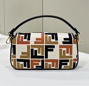 Fendi Baguette Multicolor Canvas Bag FF 27x15x6cm - 6