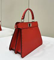 Fendi Peekaboo Iseeu Bag Red 20x11x15cm - 4