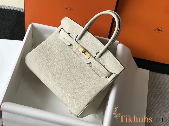 Hermes Birkin 30 Bag White Togo Gold 30cm - 1