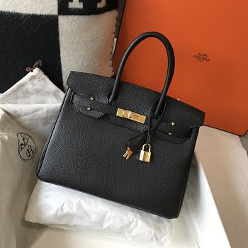 Hermes Birkin 30 Bag Black Togo Gold 30cm