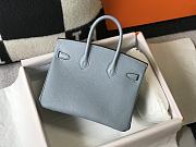 Hermes Birkin 25 Bag Light Blue Togo Silver 25cm - 4