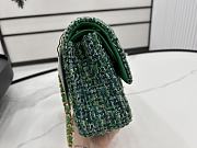 Chanel Medium Flap Bag Green Tweed 25cm - 4