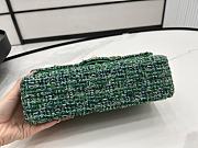 Chanel Medium Flap Bag Green Tweed 25cm - 2