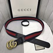 Gucci Double Buckle Web Red Blue Belt 3.8cm - 3