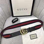 Gucci Double Buckle Web Red Blue Belt 3.8cm - 2